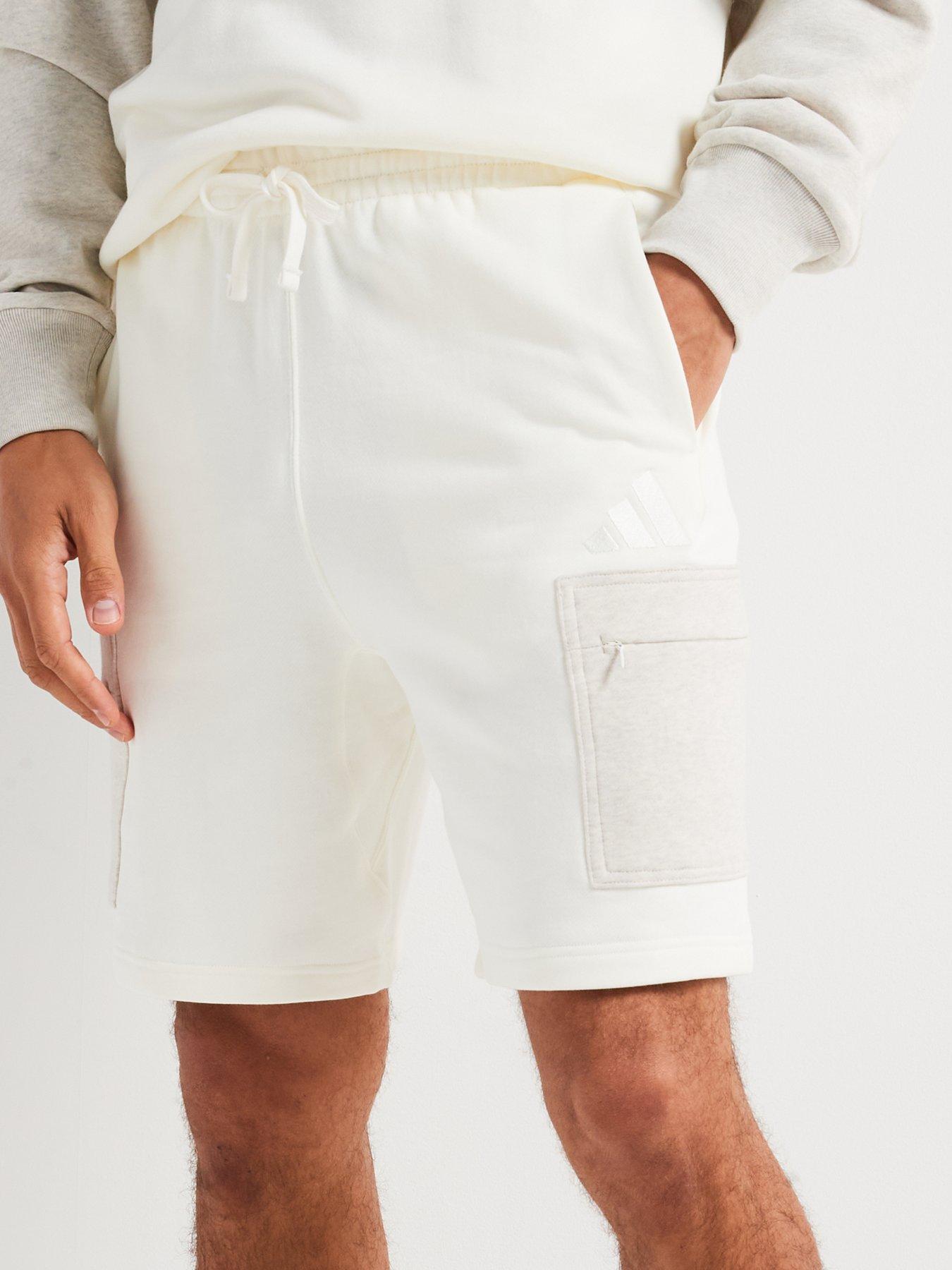 image of adidas-sportswear-mens-all-szn-french-terry-colorblock-shorts-white