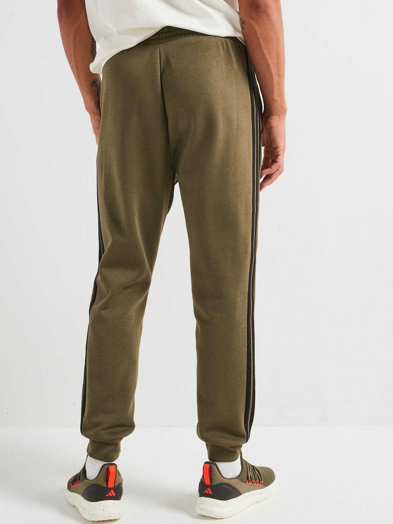  image of adidas-sportswear-mens-essential-3-stripe-fleece-pant-green