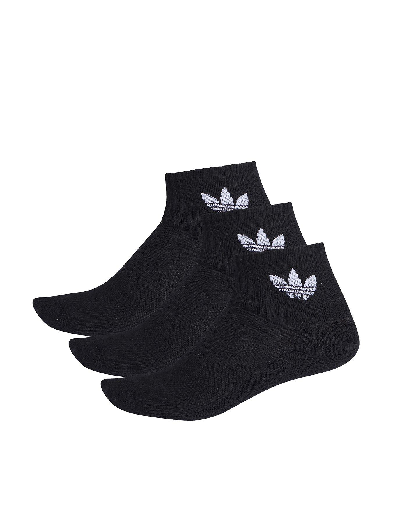 undefined Mens Mid Crew Socks 3 Pairs - Black