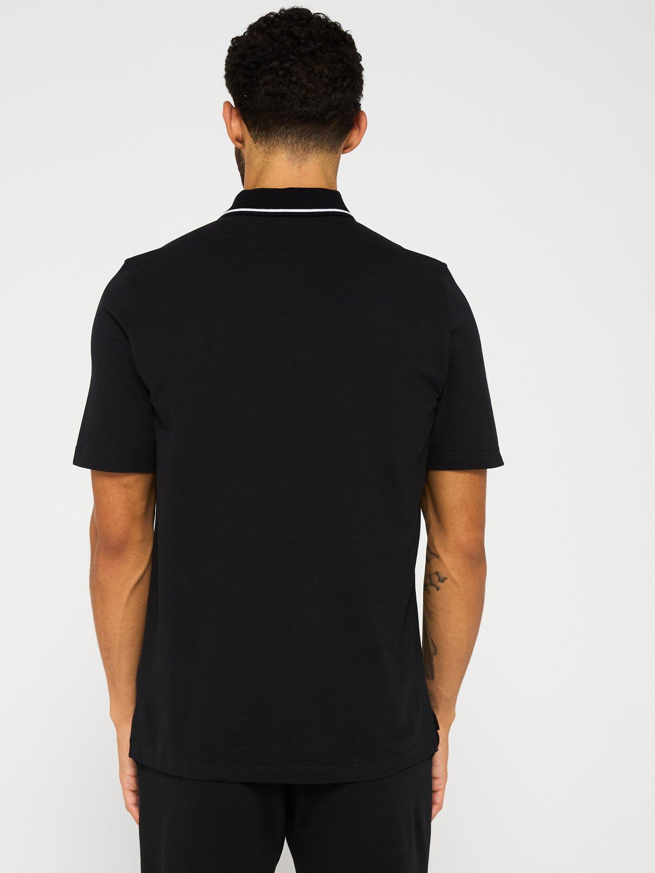  image of adidas-sportswear-mens-essentials-small-logo-pique-polo-shirt-black