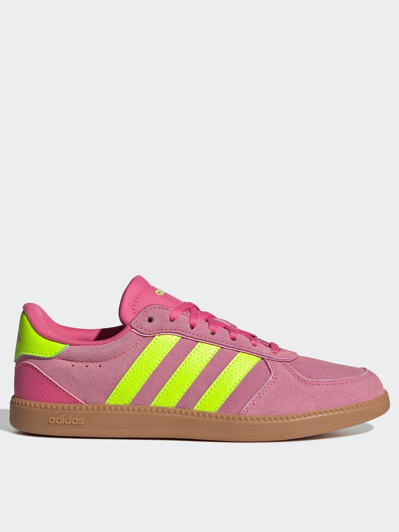 adidas-sportswear-womens-breaknet-sleek-trainers-pulse-magentalucid-lemon