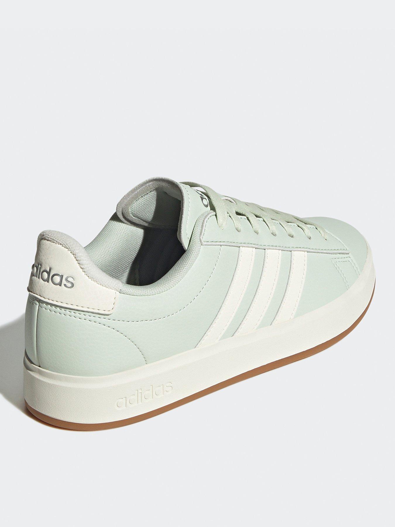  image of adidas-sportswear-womens-grand-court-20-trainers-linen-greenoff-whitesilver-metallic