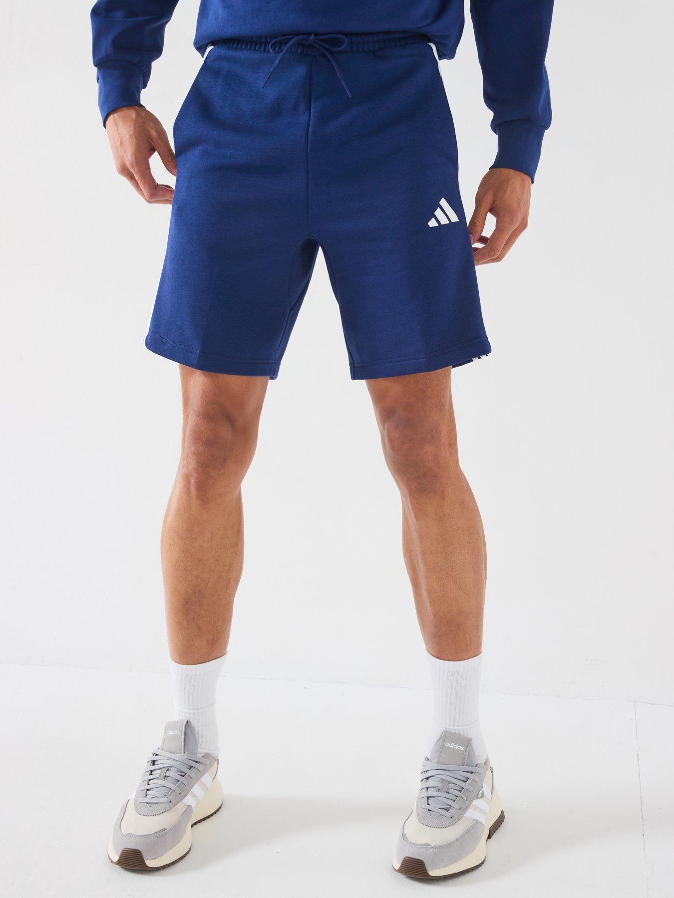 adidas Sportswear Mens Essentials 3-stripe Fleece Shorts - Blue
