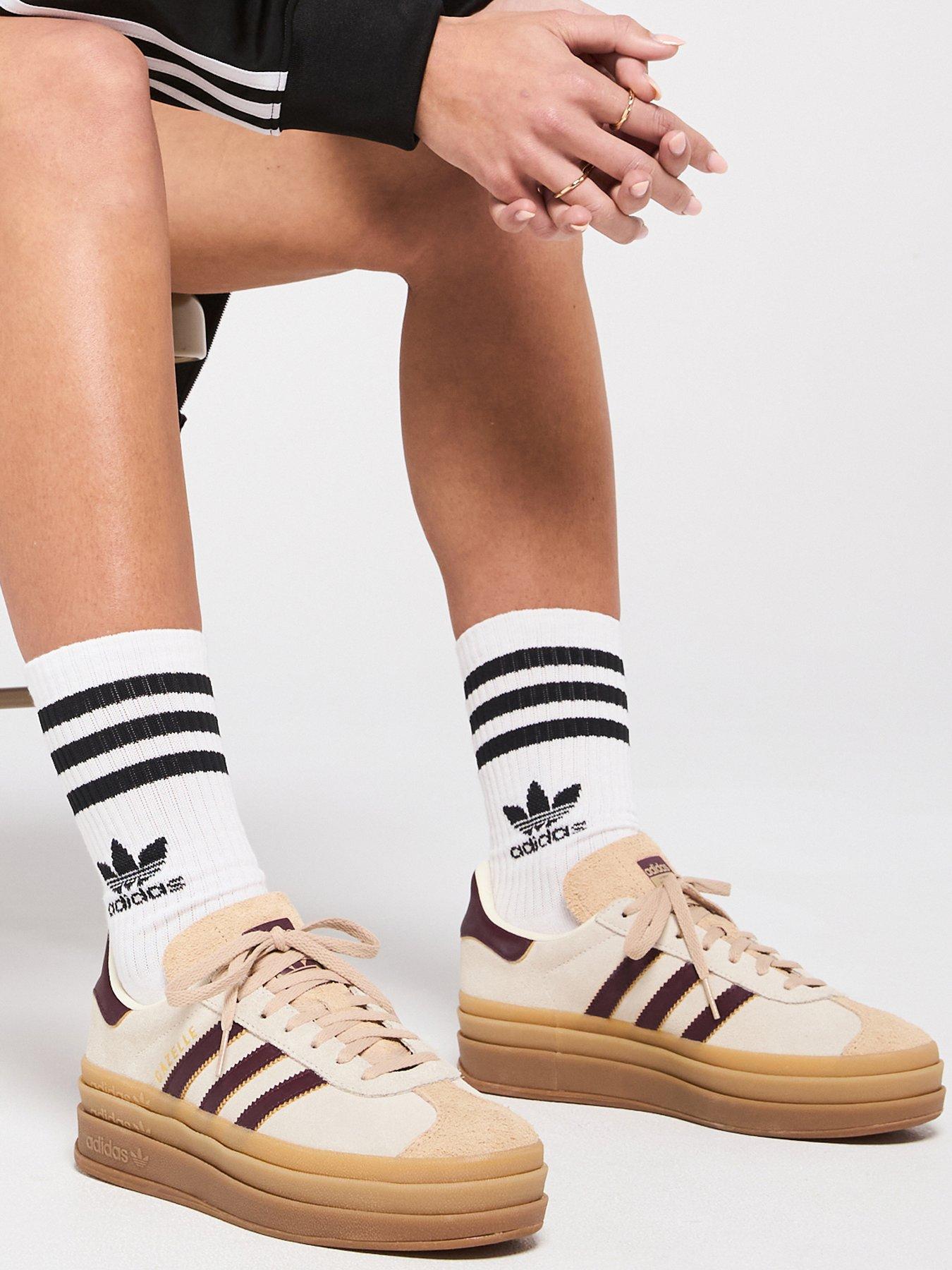  image of adidas-originals-womens-gazelle-bold-trainers-beige