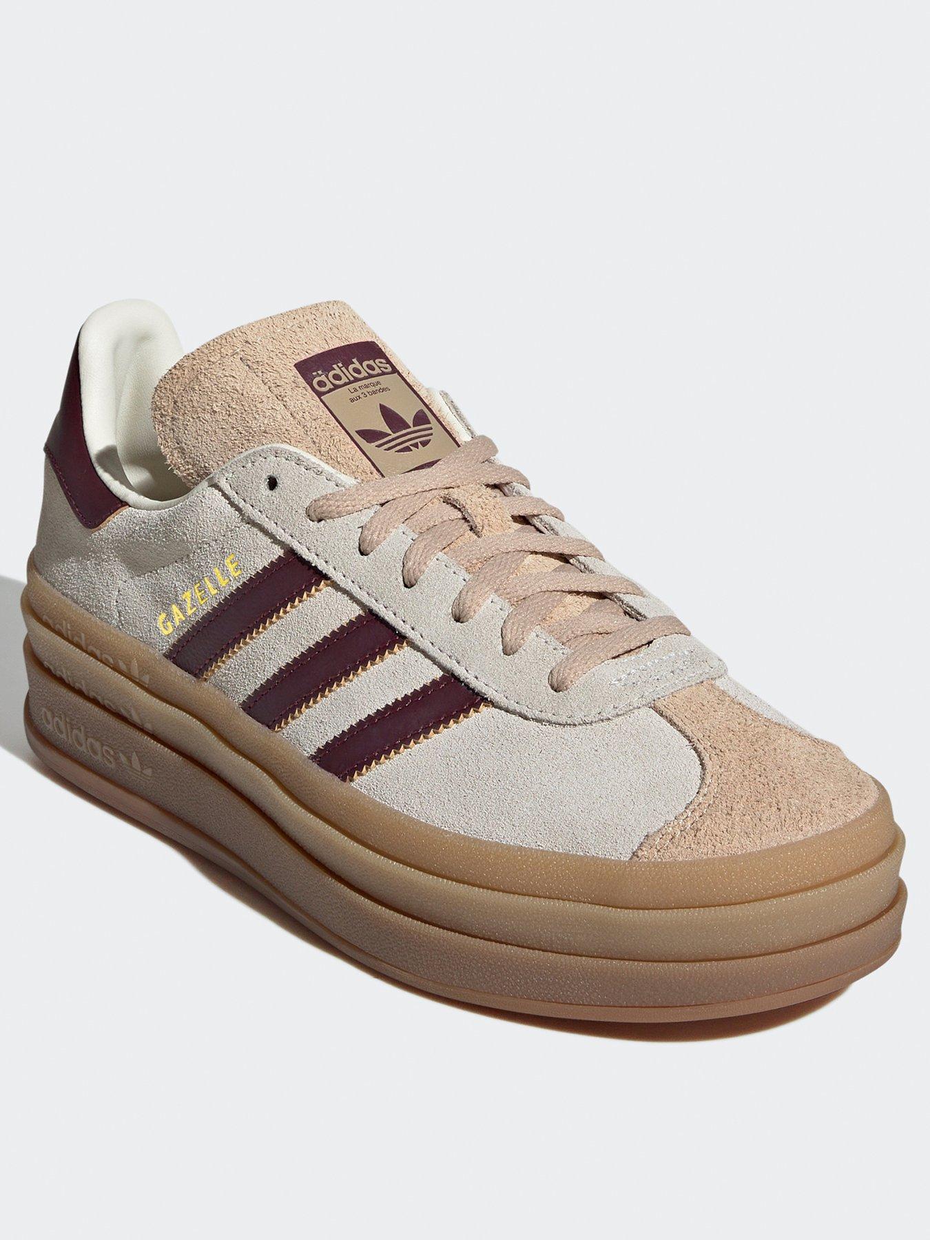 adidas gazelle silver green womens adidas Gazelle Bold Shoes - Women's - Aurora Coffee / Light Pink / Gold main image 1