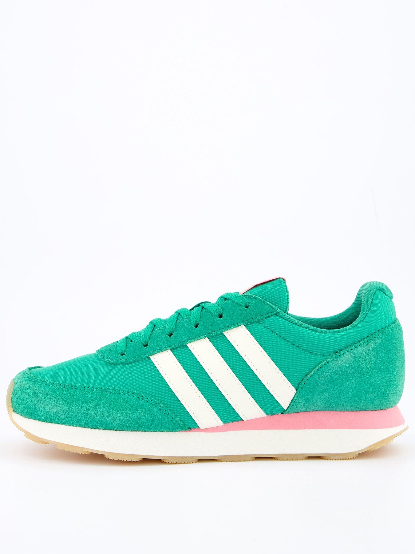  image of adidas-sportswear-womens-run-60s-30-trainers-semi-court-greenoff-whitebliss-pink