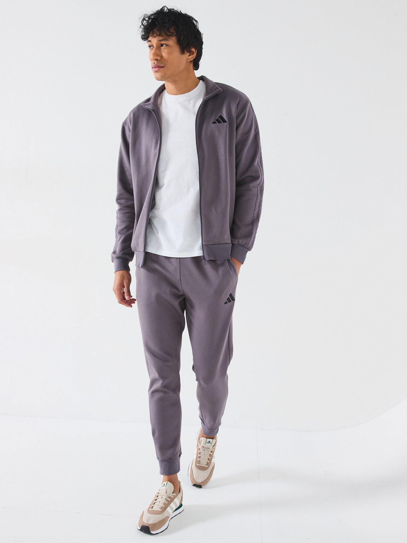 adidas-sportswear-mens-sportswear-basic-3-stripe-fleece-tracksuit-dark-grey