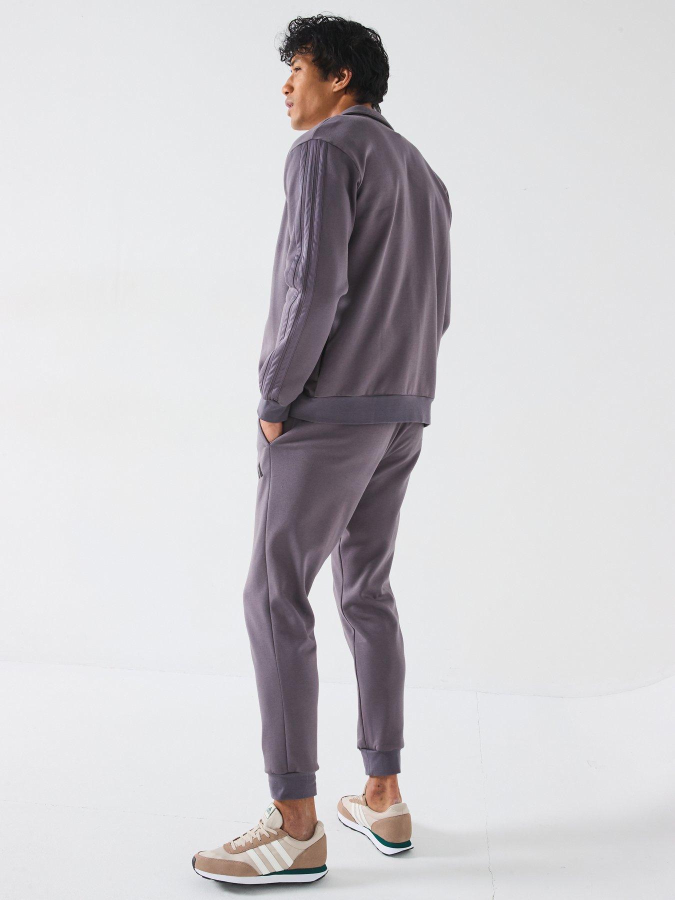 Image 2 of 6 of adidas Sportswear Mens Sportswear Basic 3-stripe Fleece Tracksuit - Dark Grey