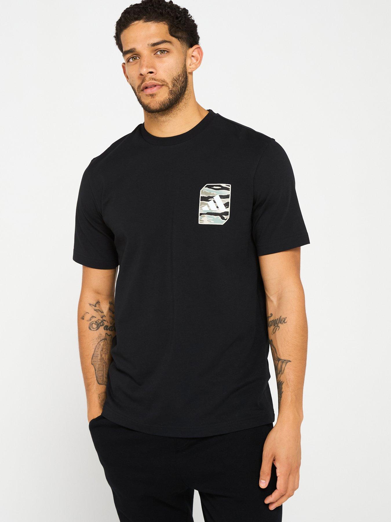  image of adidas-sportswear-mens-camo-woven-graphic-tee-black