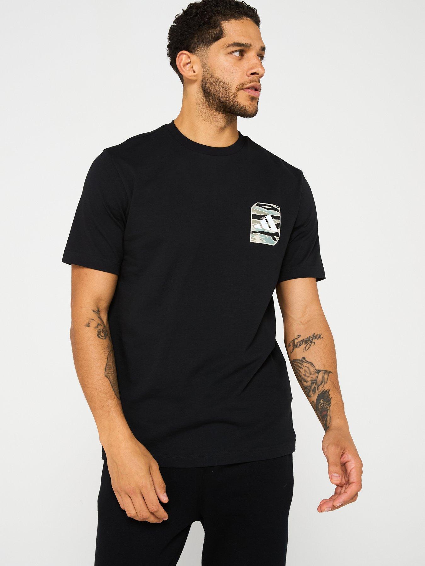 image of adidas-sportswear-mens-camo-woven-graphic-tee-black