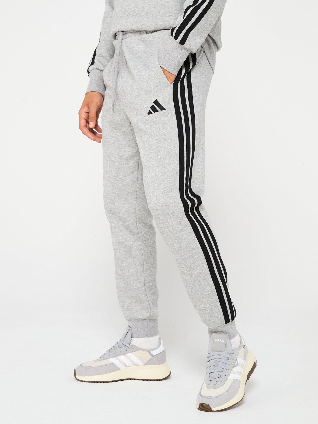 adidas-sportswear-mens-essential-3-stripe-fleece-pant-grey