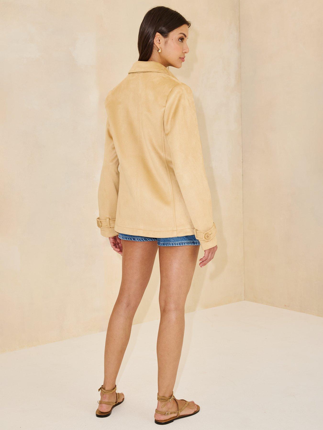  image of michelle-keegan-faux-suede-blonde-jacket-light-beige