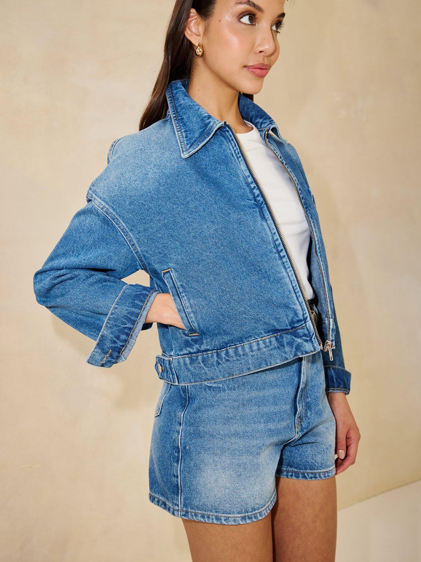  image of michelle-keegan-denim-jacket-bluepnbspp