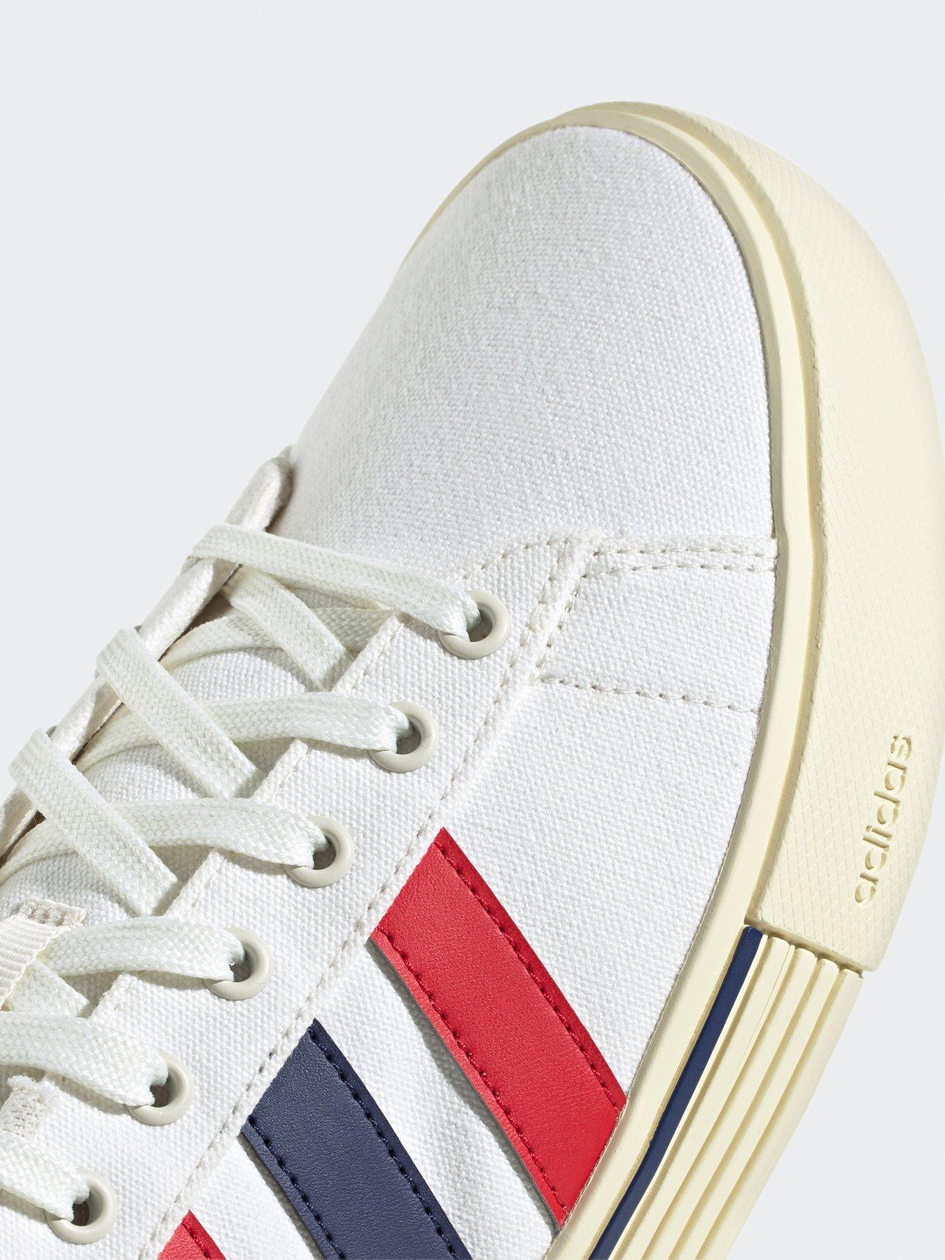  image of adidas-sportswear-mens-daily-40-trainers-white-off-whitescarletdark-blue