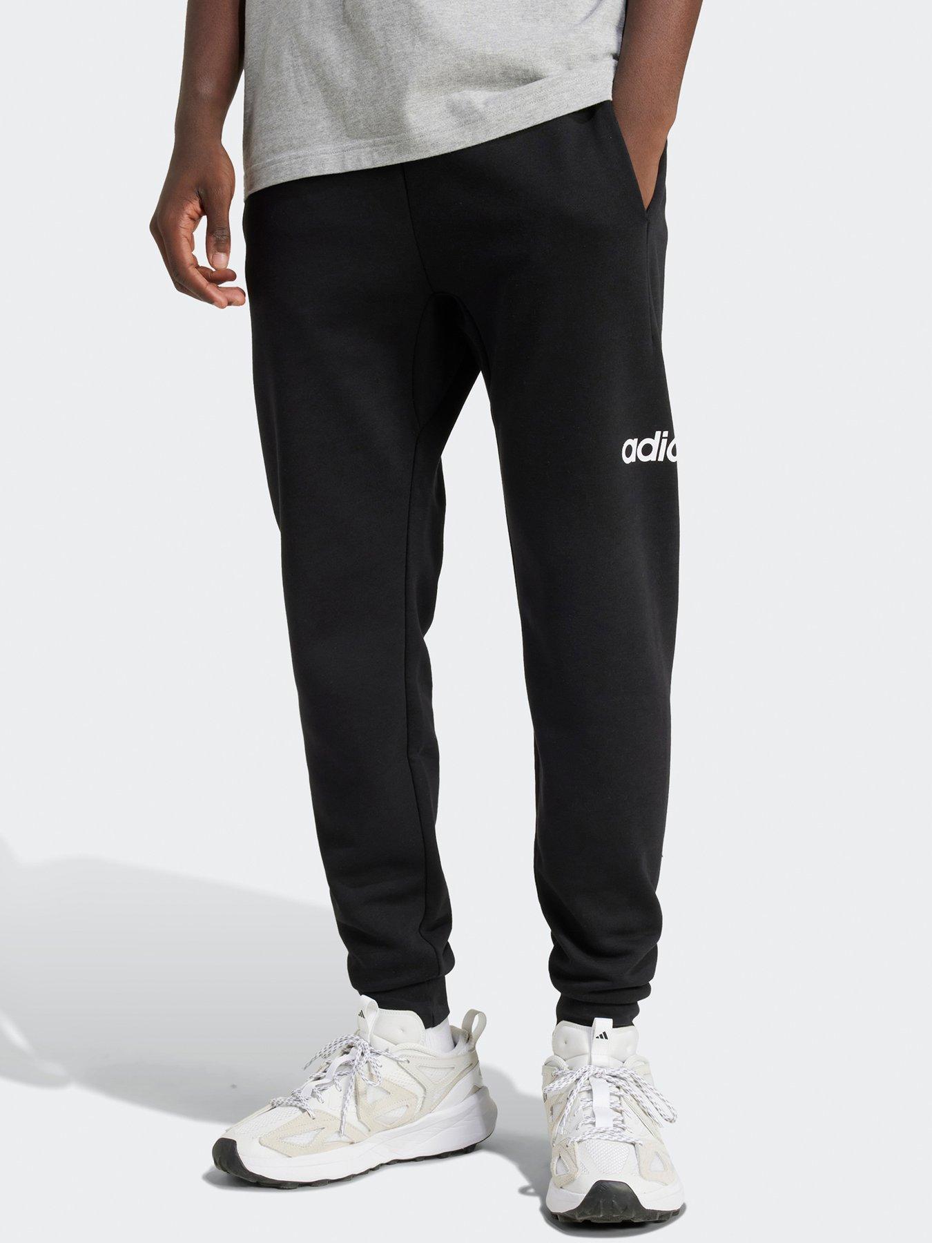 adidas-sportswear-mens-essentials-linear-fleece-joggers-cuffed-black