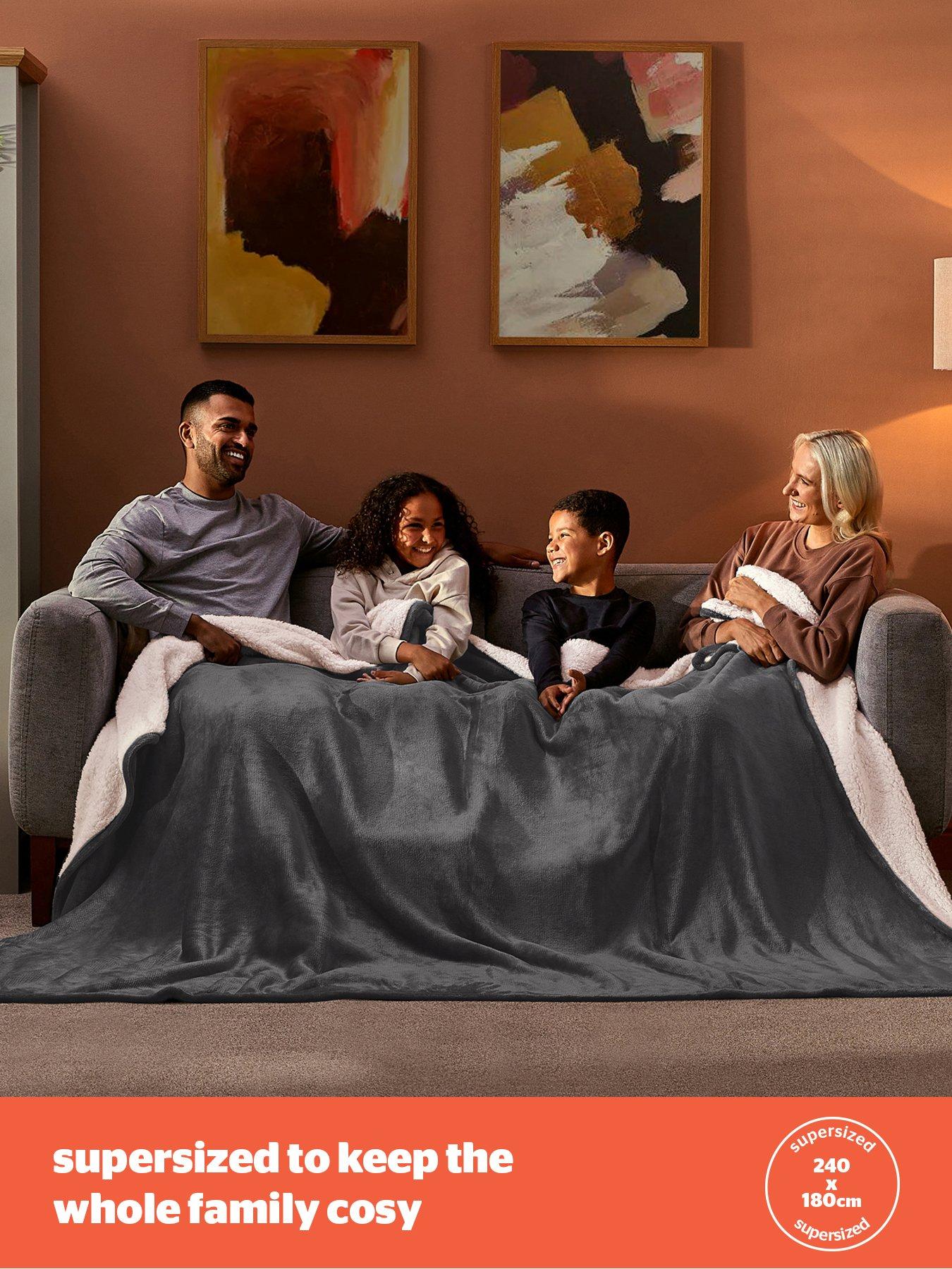  image of silentnight-heat-genie-self-heating-giant-blanket-240-x-180cm-charcoal-grey