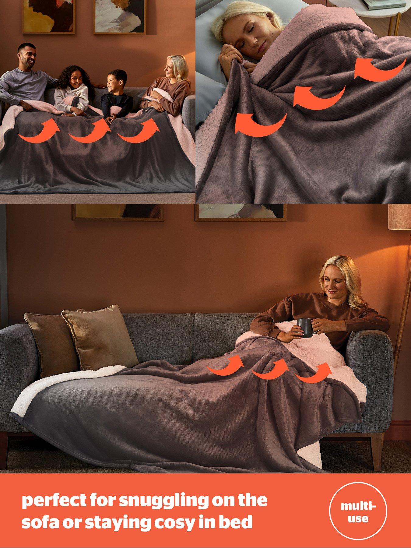  image of silentnight-heat-genie-self-heating-giant-blanket-240-x-180cm-charcoal-grey