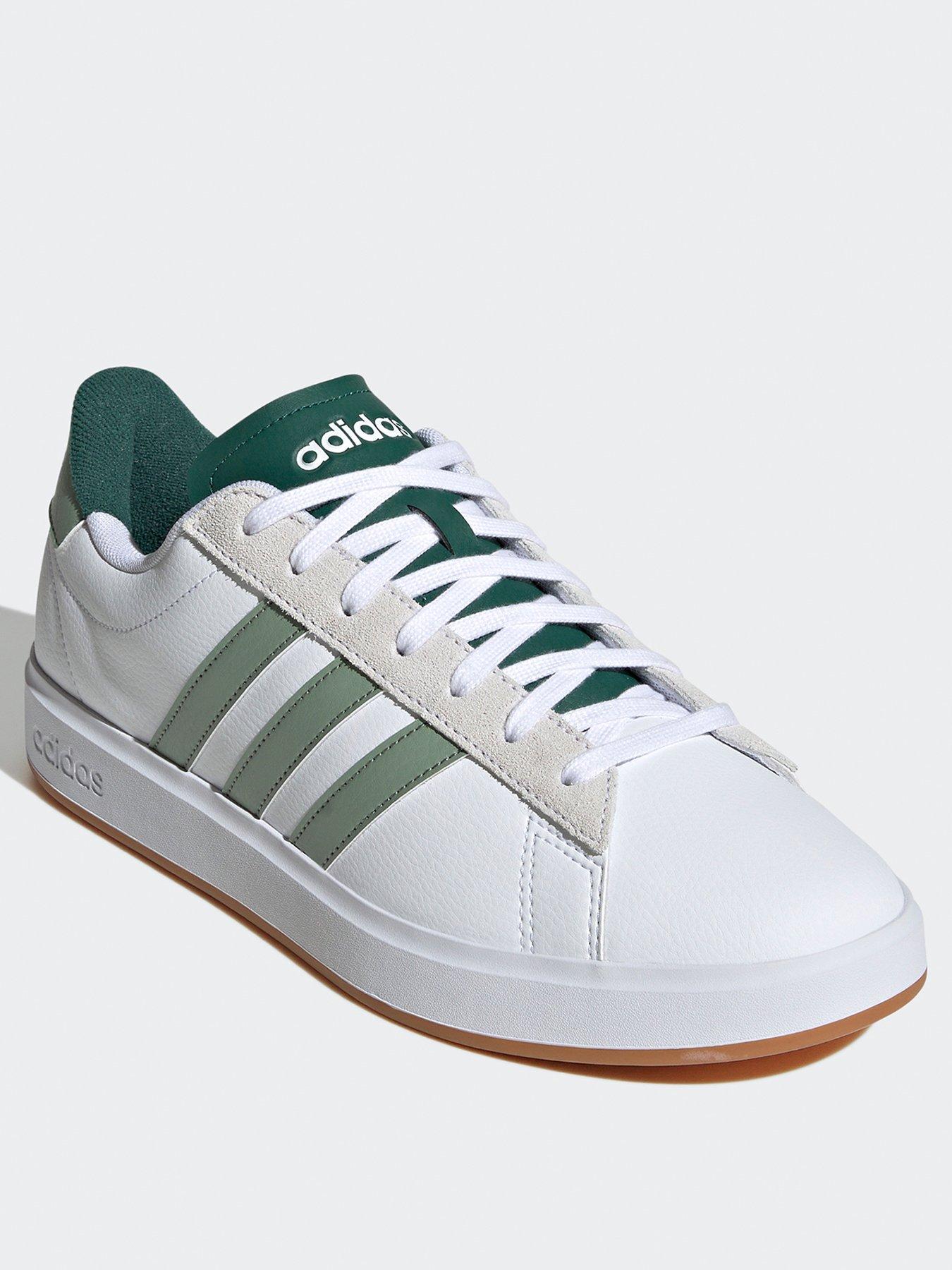  image of adidas-sportswear-mens-grand-court-20-trainers-white-ftwr-whitesilver-greengreen