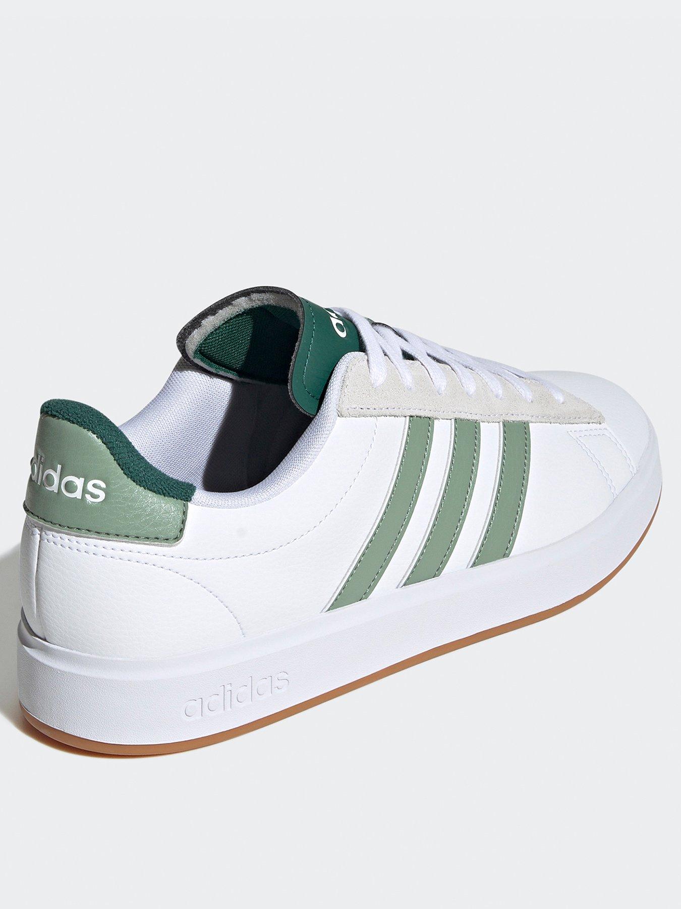  image of adidas-sportswear-mens-grand-court-20-trainers-white-ftwr-whitesilver-greengreen