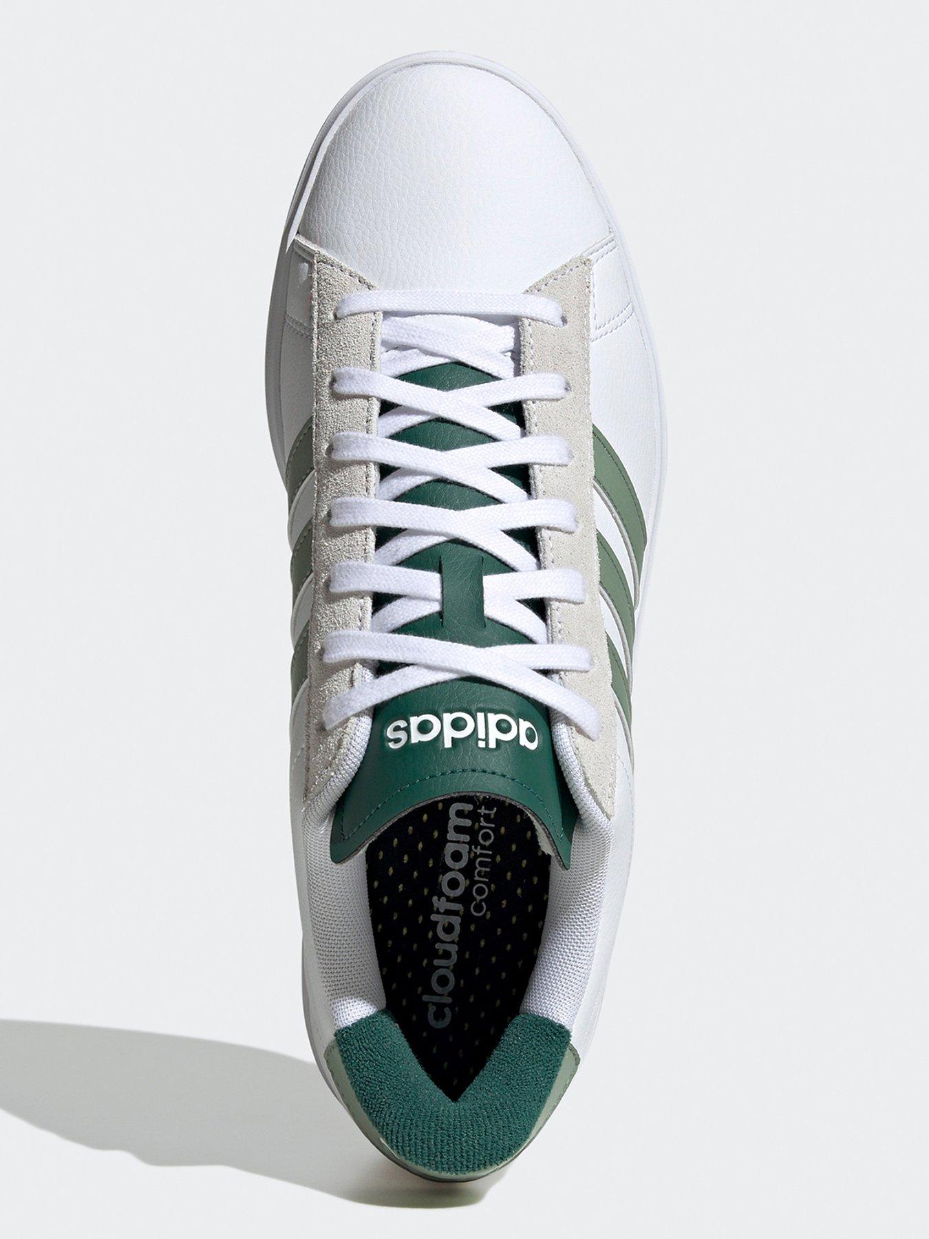 image of adidas-sportswear-mens-grand-court-20-trainers-white-ftwr-whitesilver-greengreen