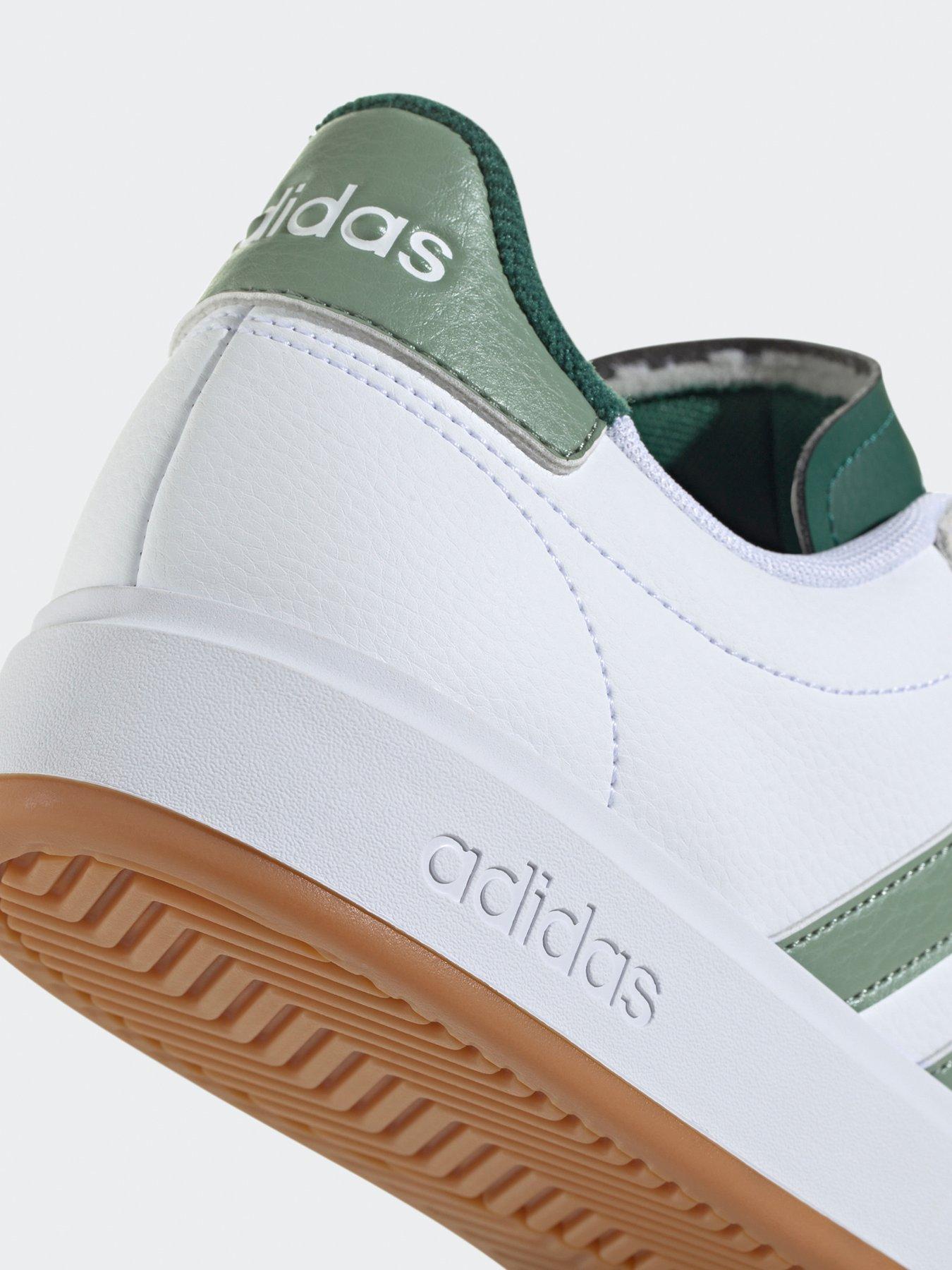  image of adidas-sportswear-mens-grand-court-20-trainers-white-ftwr-whitesilver-greengreen