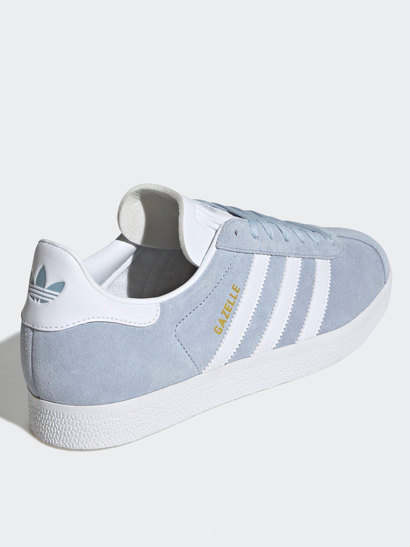  image of adidas-originals-unisex-gazelle-trainers-bluewhitegold-metallic