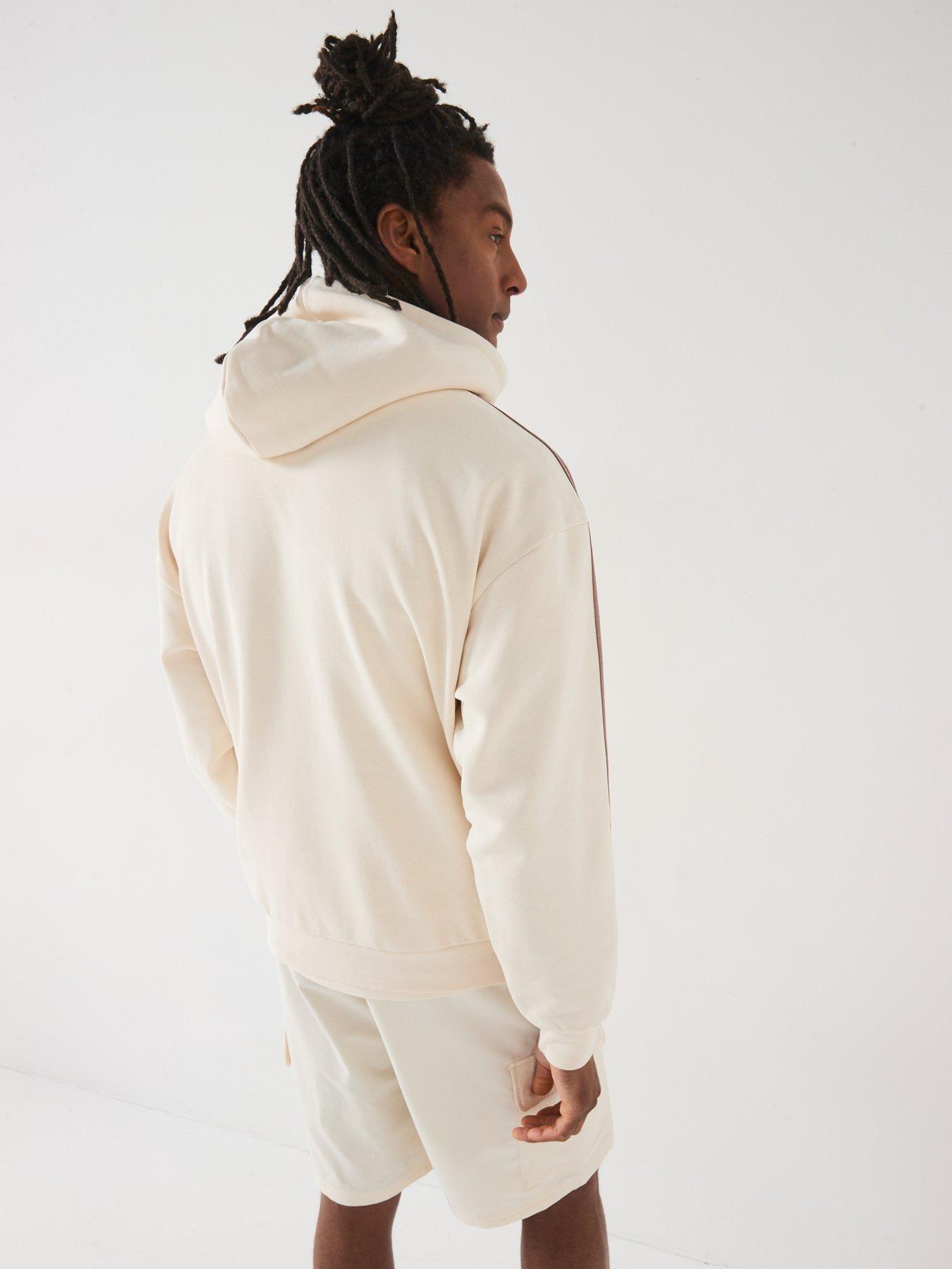  image of adidas-originals-mens-adicolor-oversized-hoodie-off-white