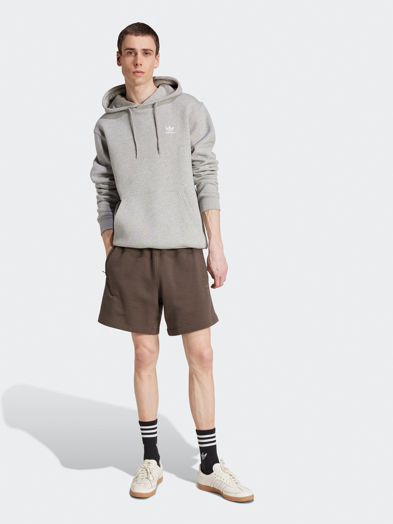  image of adidas-originals-mens-premium-essentials-shorts-shadow-olive