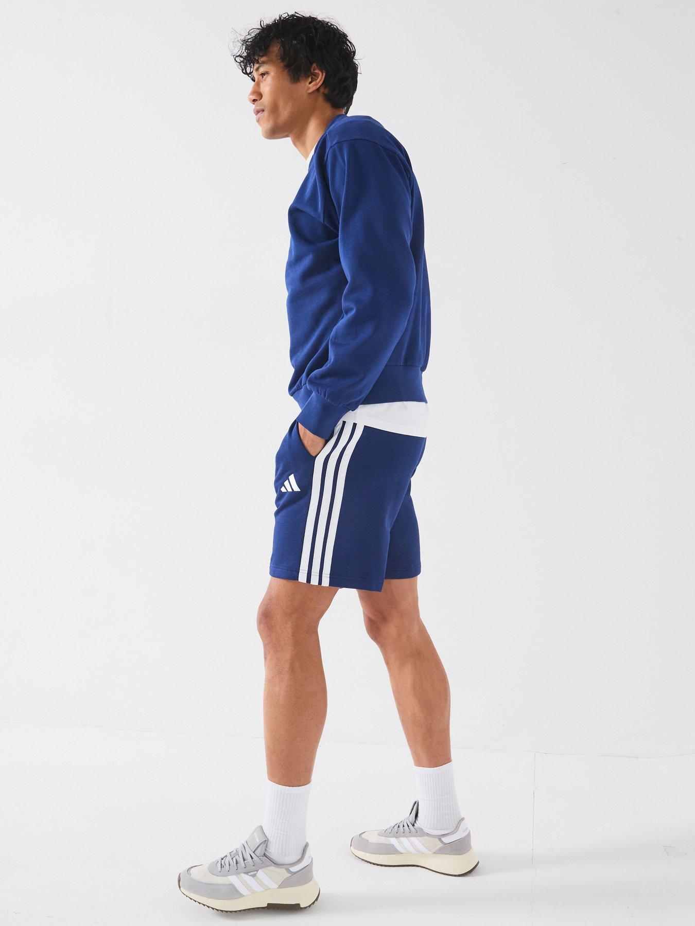  image of adidas-sportswear-mens-essentials-feelcozy-fleece-sweatshirt-blue