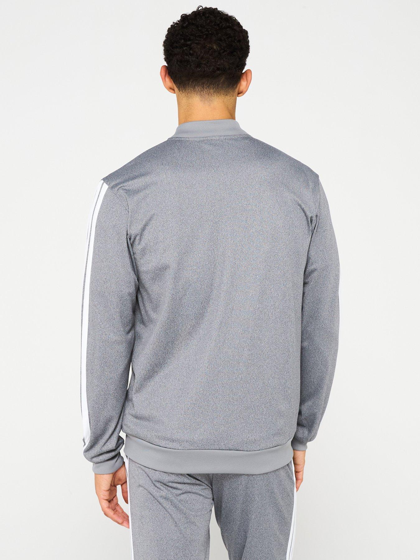  image of adidas-sportswear-mens-tricot-regular-fit-meacutelange-track-top-black