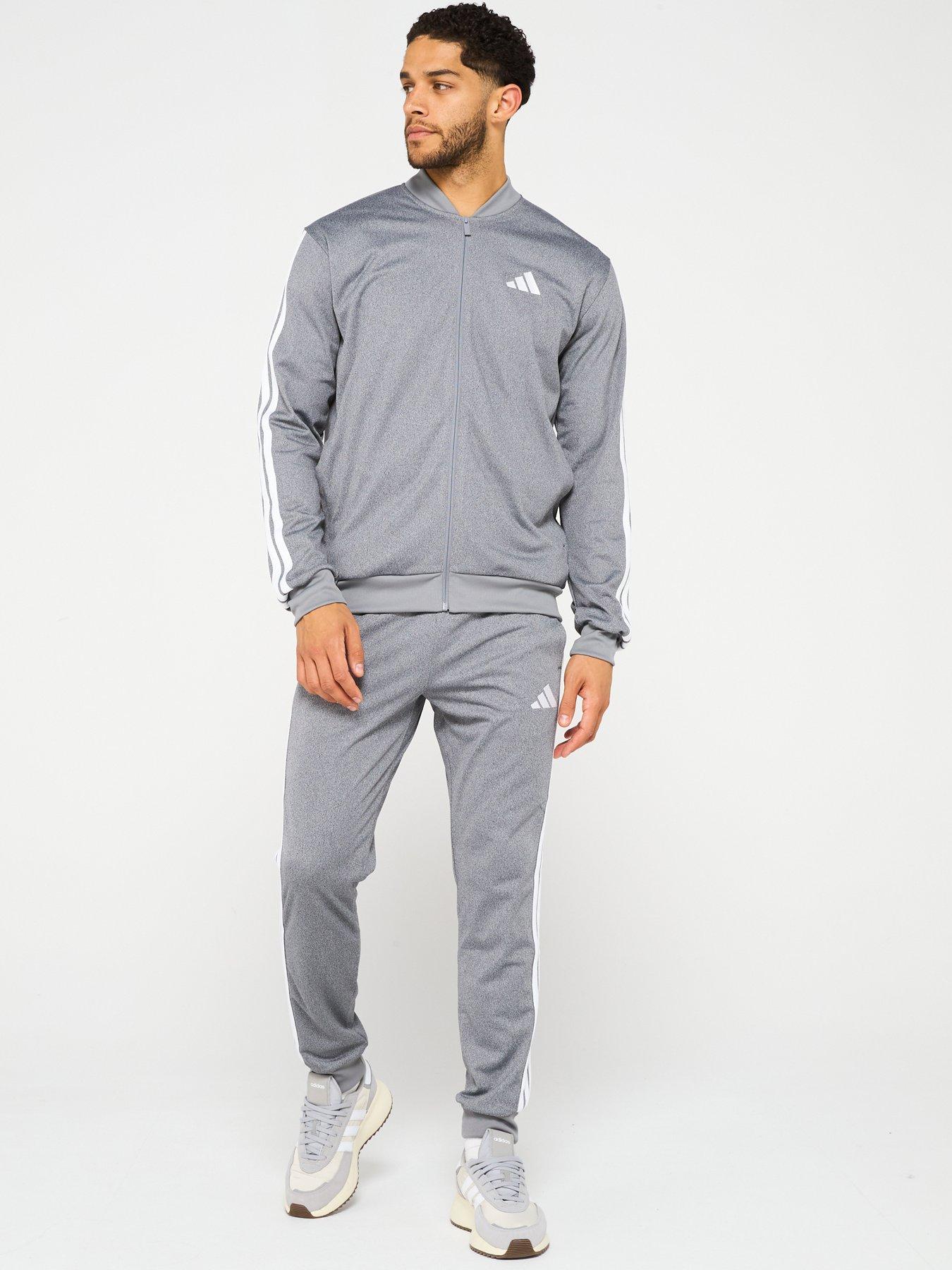  image of adidas-sportswear-mens-tricot-regular-fit-meacutelange-track-top-black