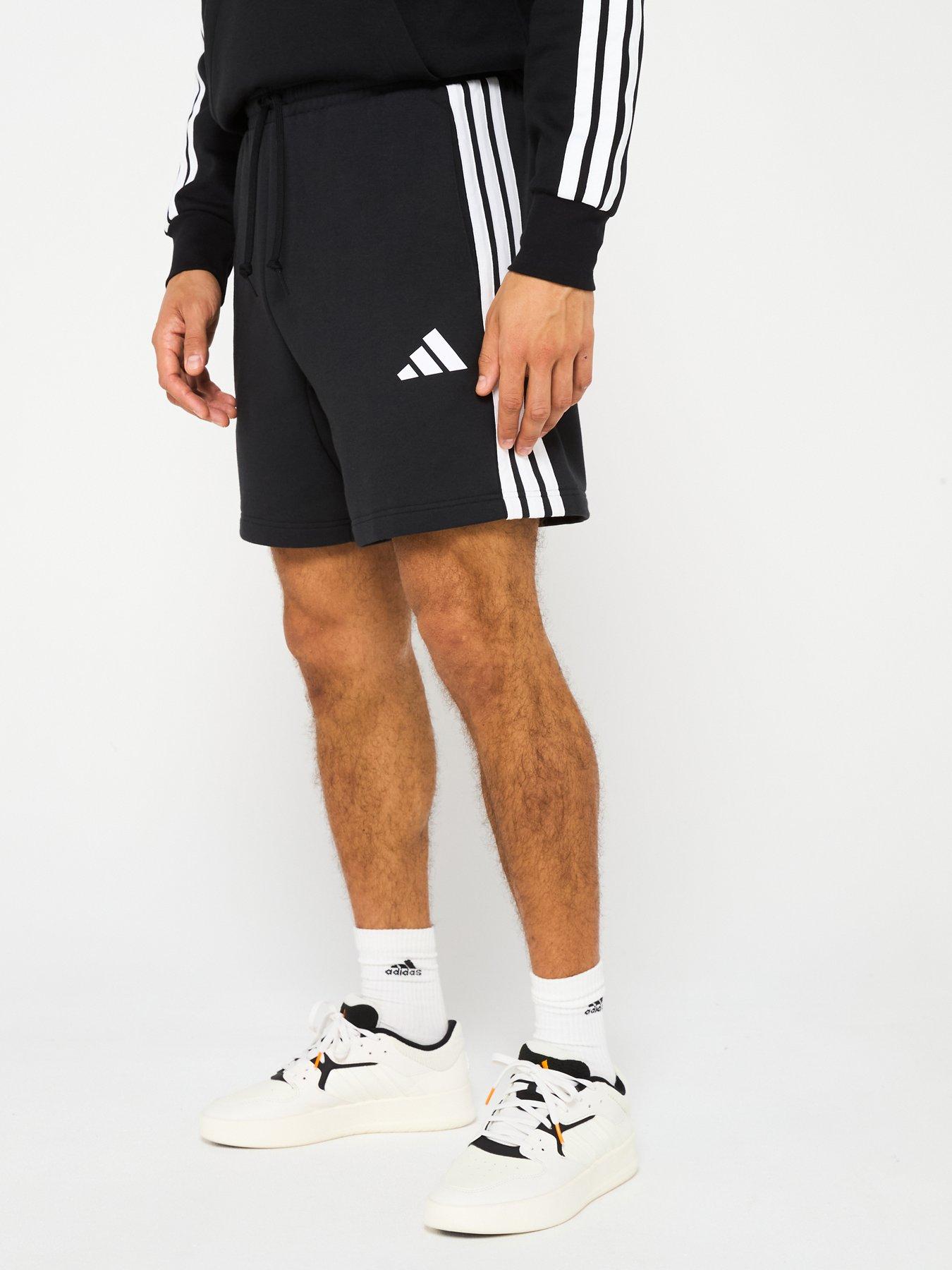 adidas-sportswear-mens-essential-3-stripe-french-terry-shorts-black