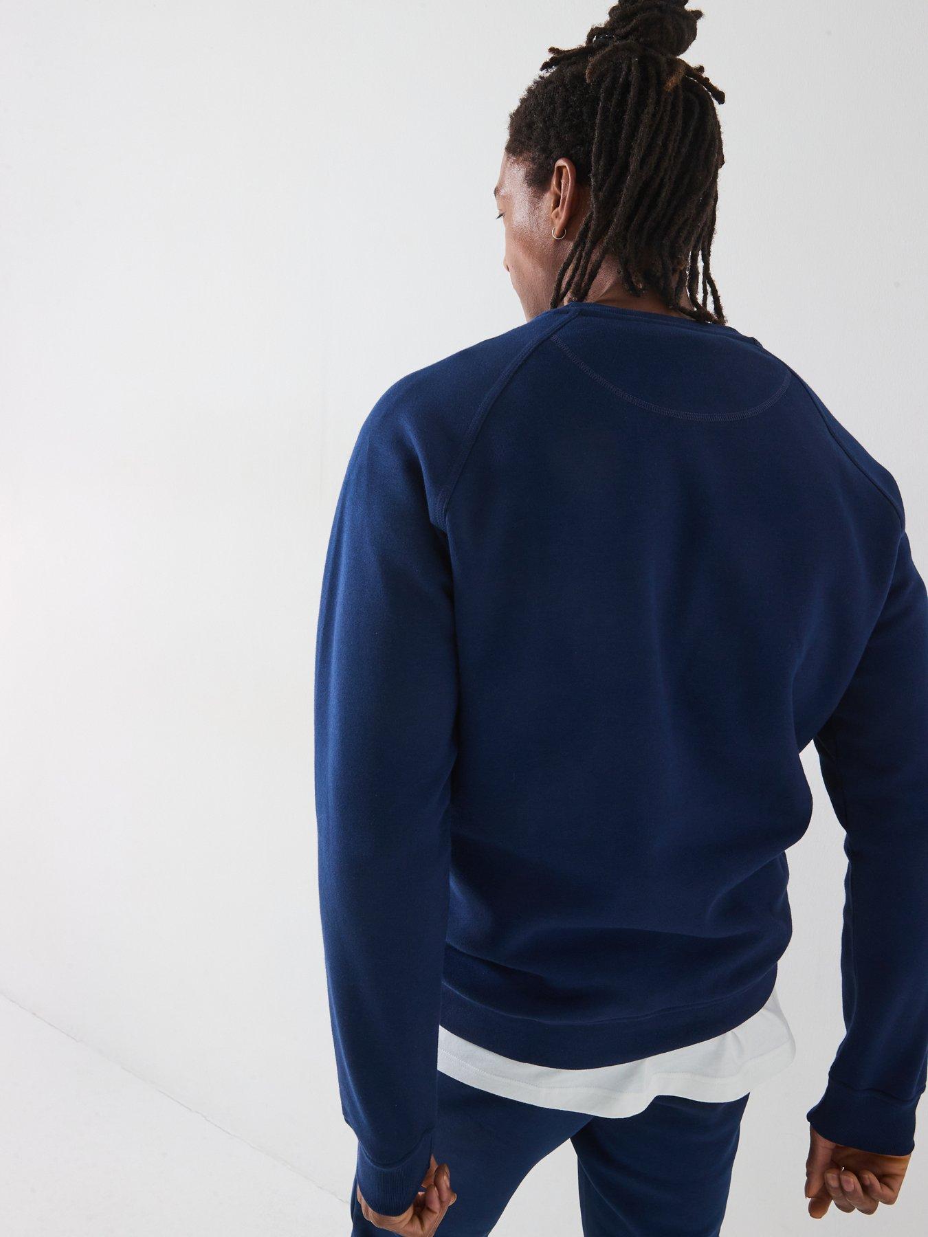  image of adidas-originals-mens-trefoil-essentials-crew-sweat-navy-blue