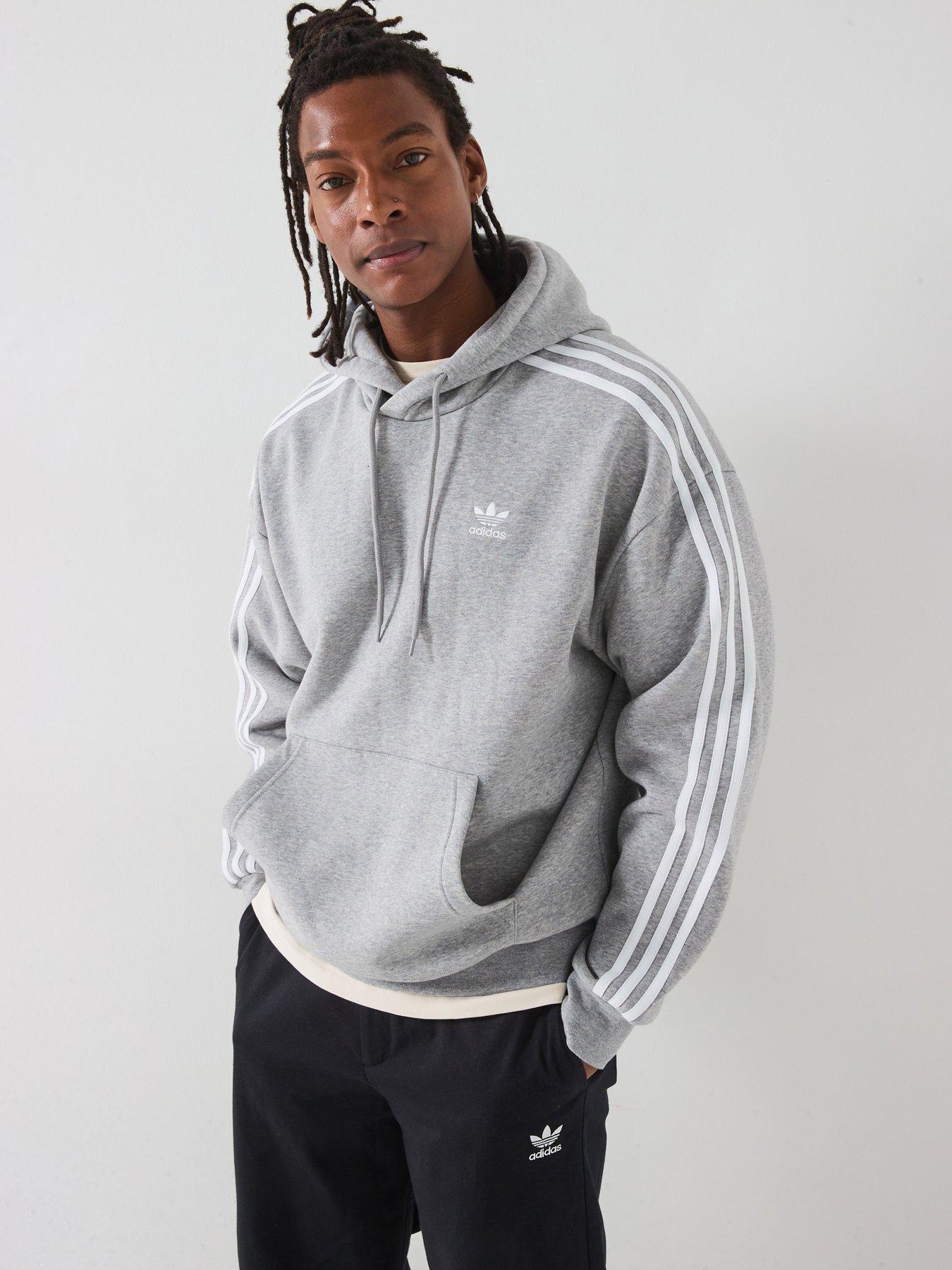 adidas Originals Mens Adicolor Oversized Hoodie Grey Littlewoods