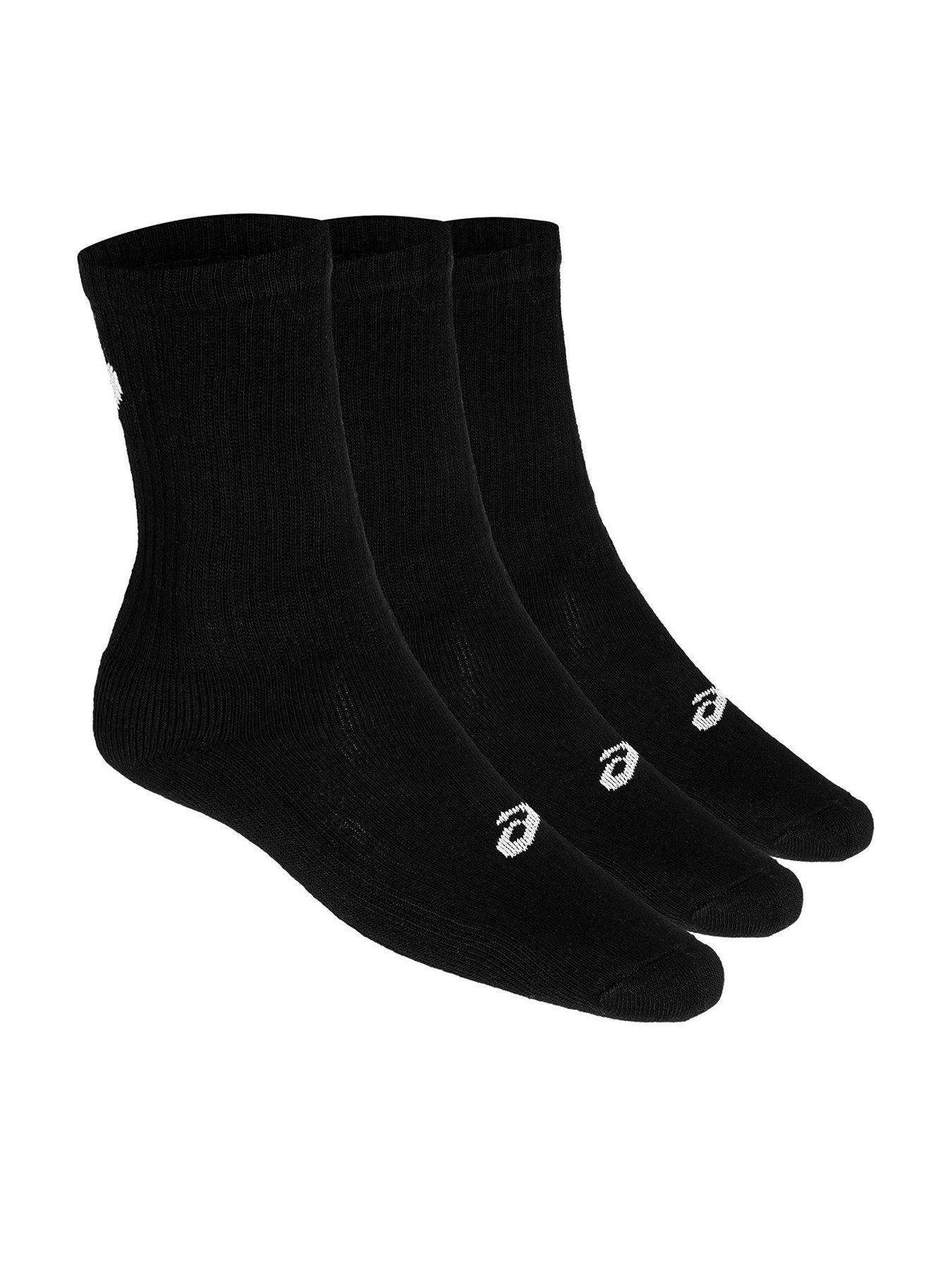 undefined Unisex Running 3 Pack Crew Socks - Black