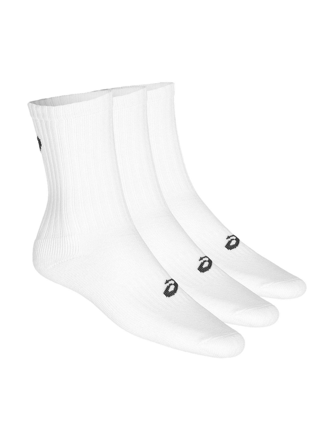 undefined Unisex Running 3 Pack Crew Socks - White