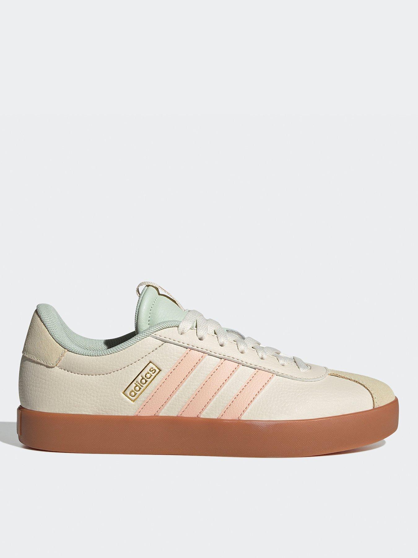 undefined Womens Vl Court 30 Trainers - White/Powder Coral/Linen Green