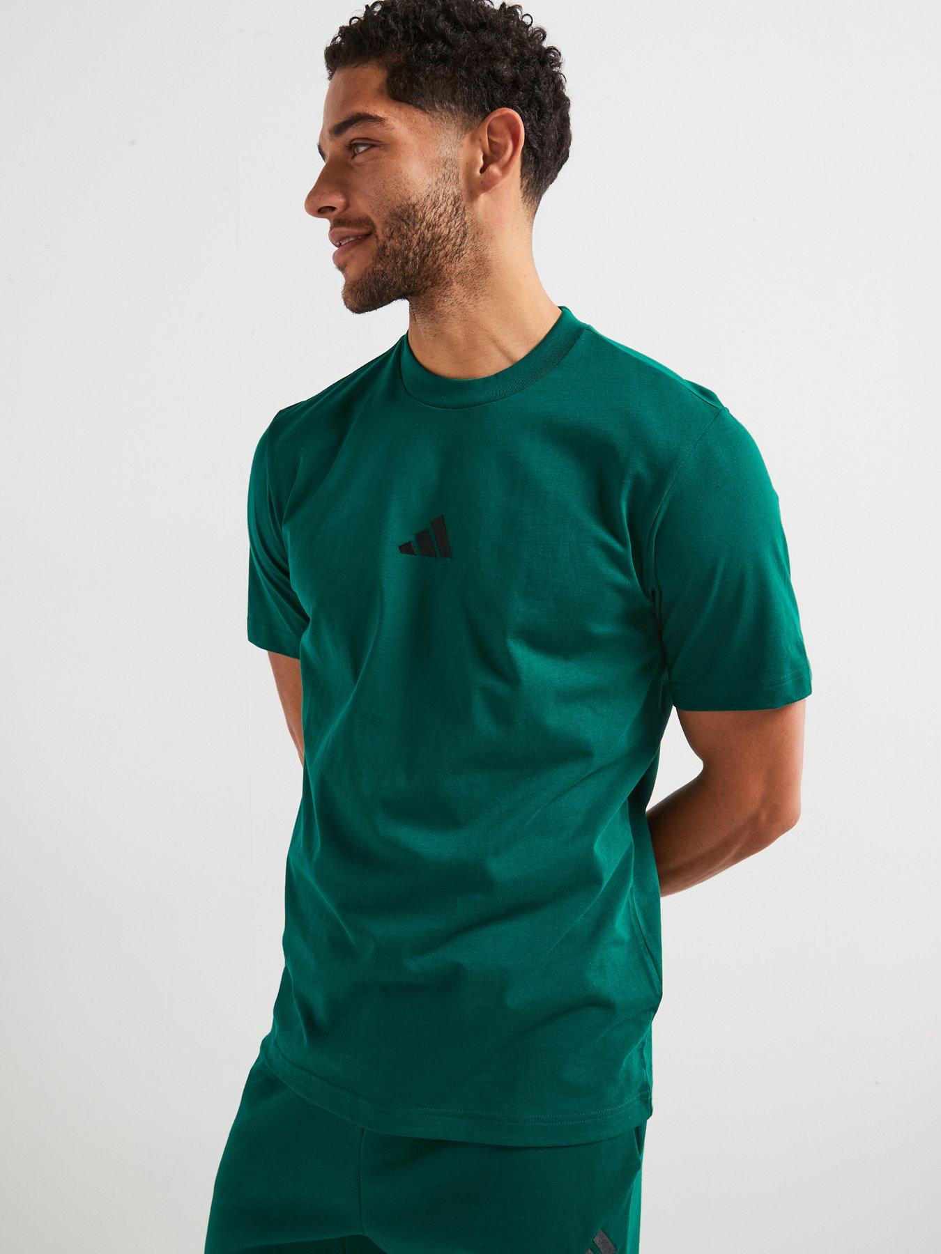 Image 1 of 6 of adidas Sportswear Mens Essentials Small Logo Single Jersey Tee - Green