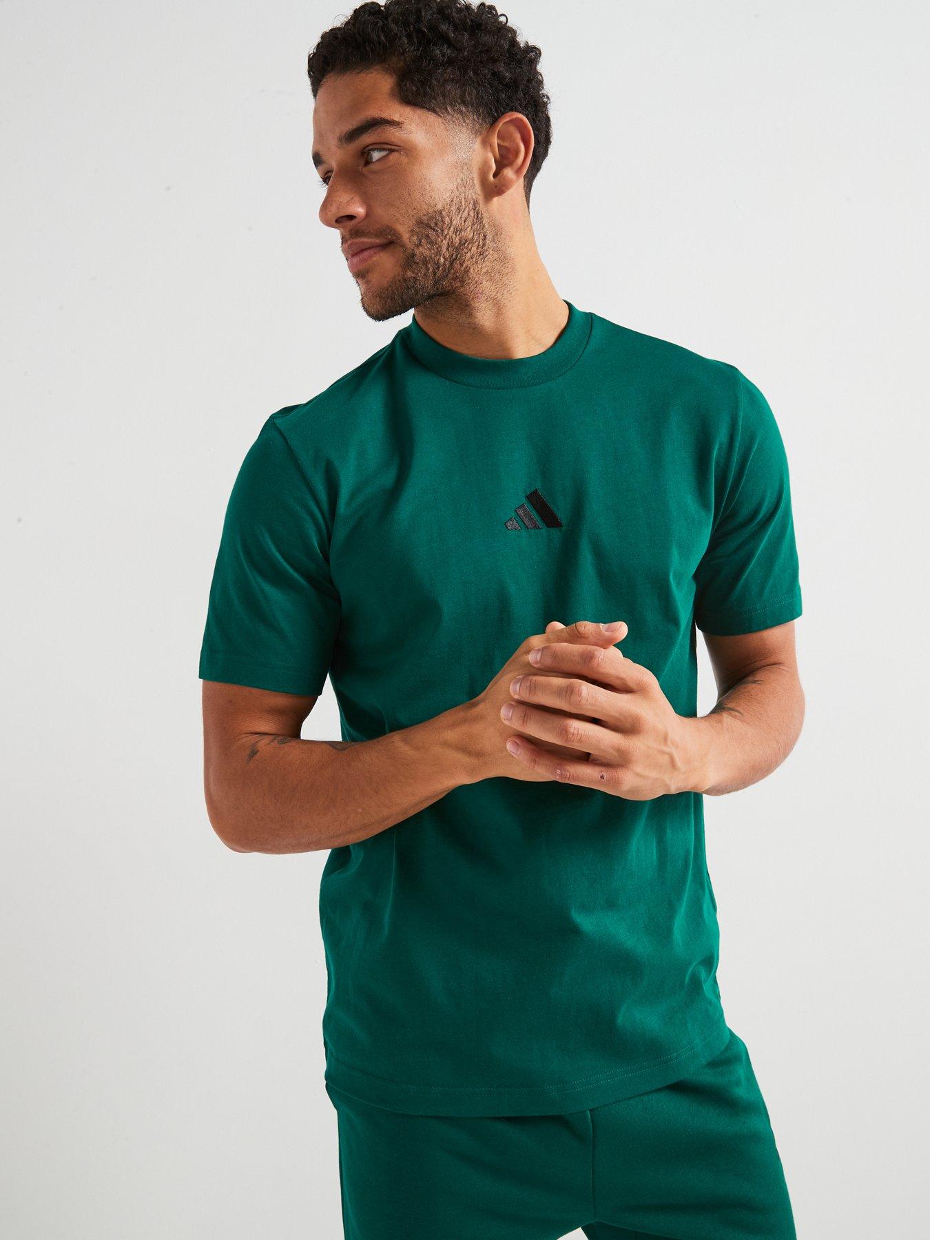 Image 5 of 6 of adidas Sportswear Mens Essentials Small Logo Single Jersey Tee - Green