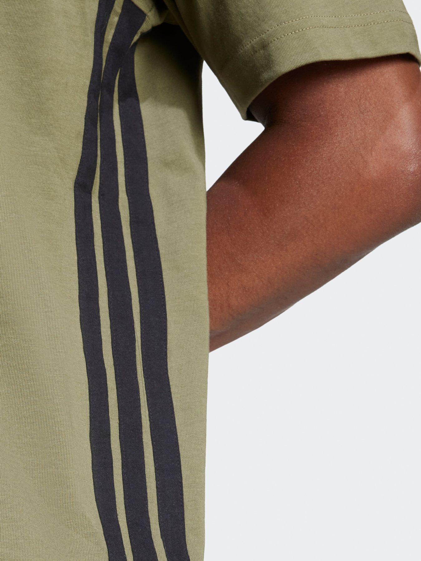  image of adidas-sportswear-mens-essentials-3-stripe-single-jersey-t-shirt-green