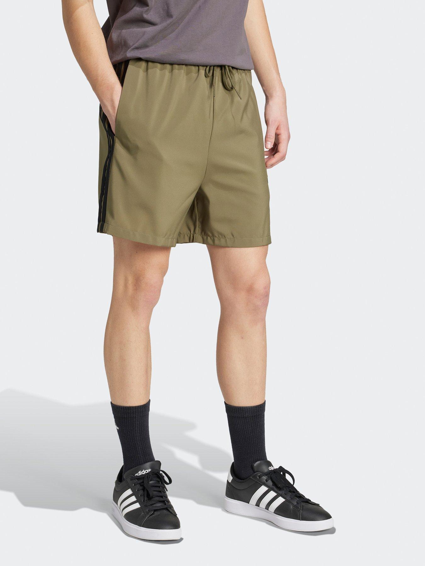  image of adidas-sportswear-mens-essentials-3-stripe-chelsea-shorts-green