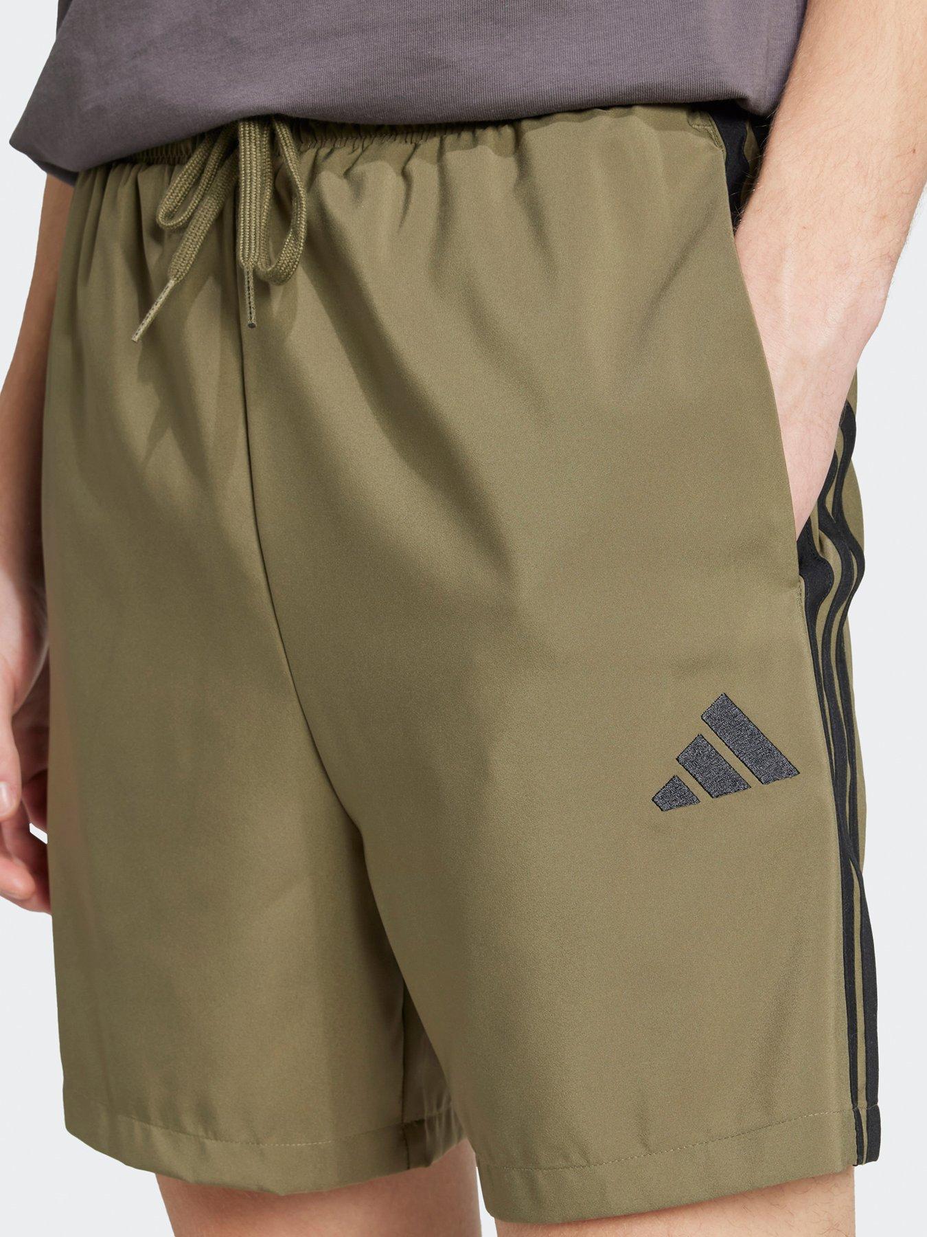  image of adidas-sportswear-mens-essentials-3-stripe-chelsea-shorts-green