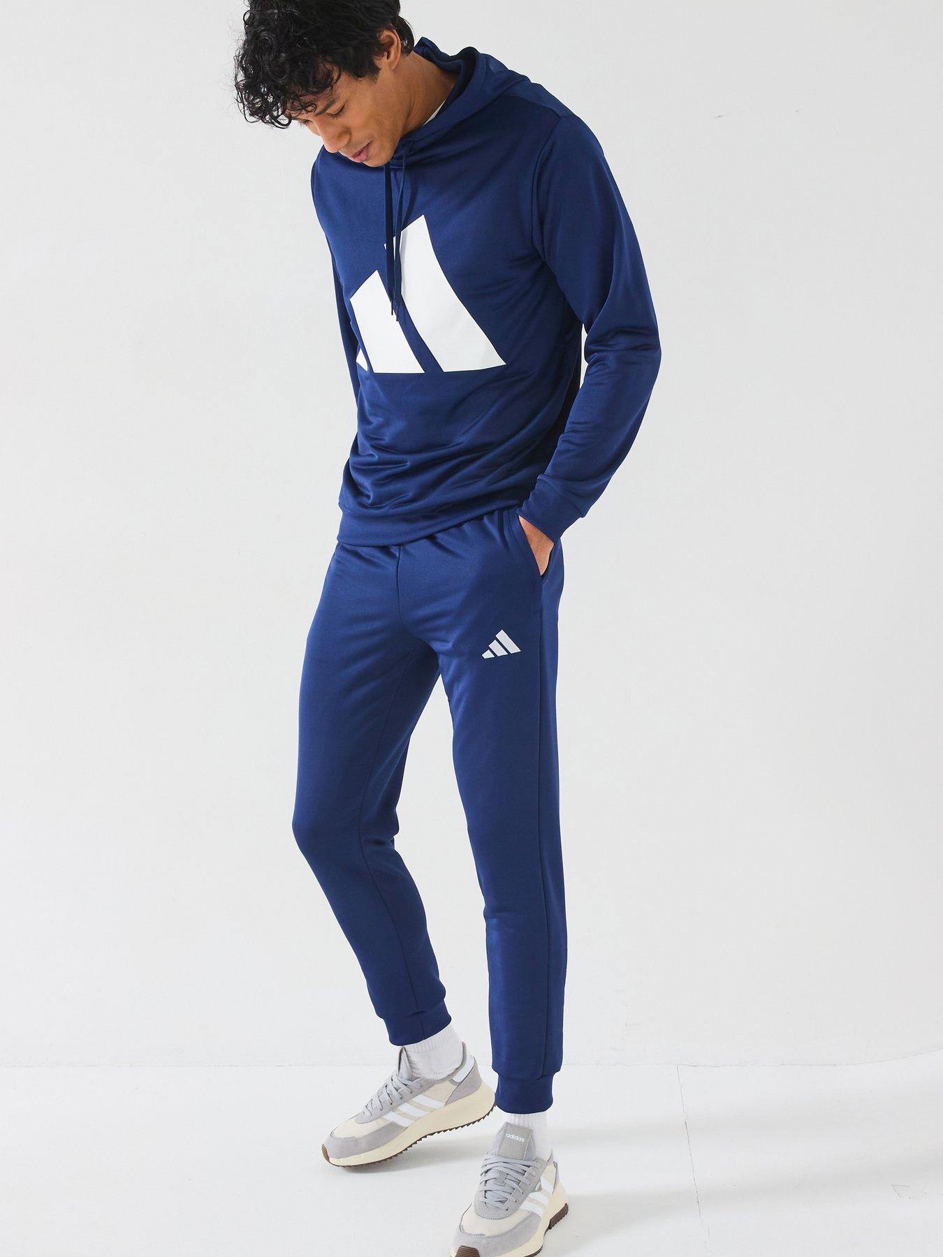  image of adidas-sportswear-mens-sportswear-french-terry-hooded-tracksuit-blue
