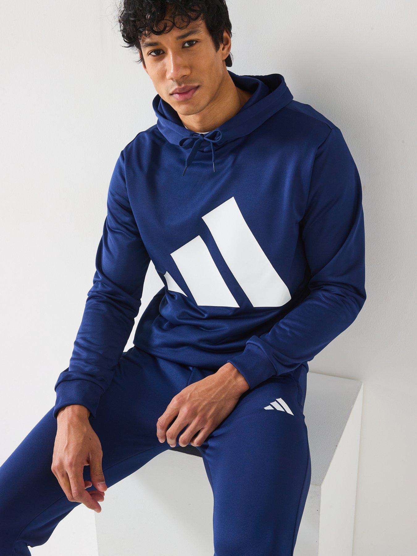  image of adidas-sportswear-mens-sportswear-french-terry-hooded-tracksuit-blue