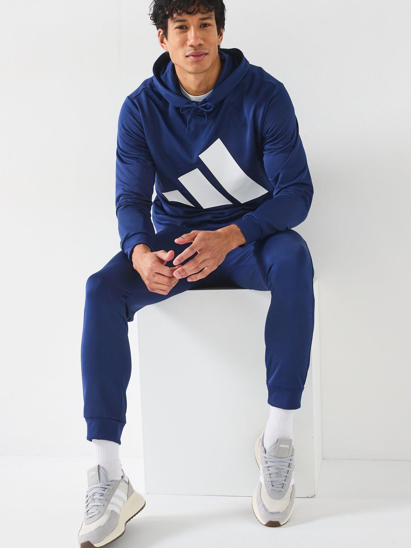  image of adidas-sportswear-mens-sportswear-french-terry-hooded-tracksuit-blue