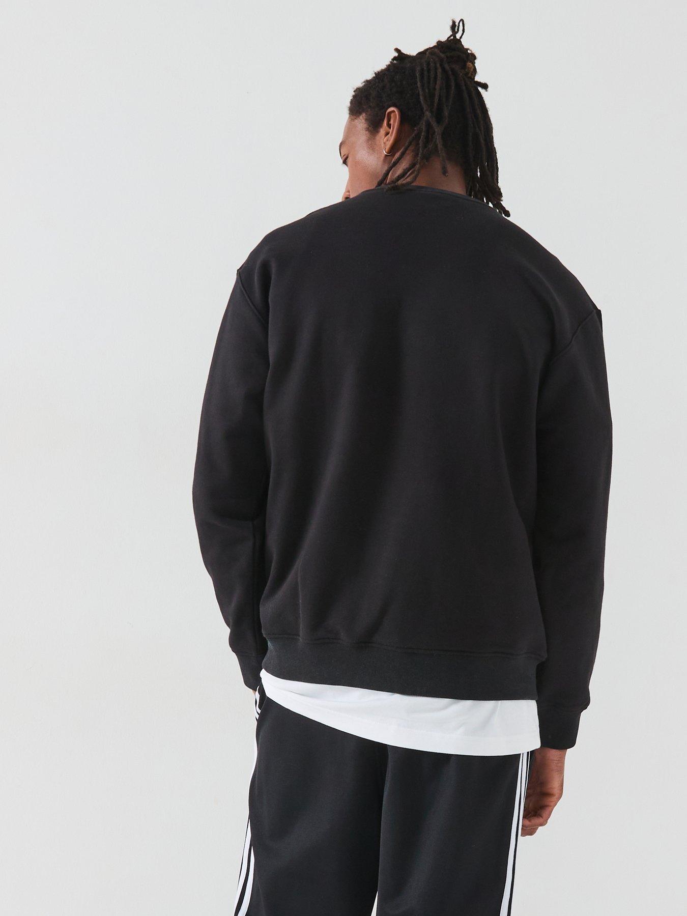  image of adidas-originals-mens-premium-essentials-crew-sweat-black