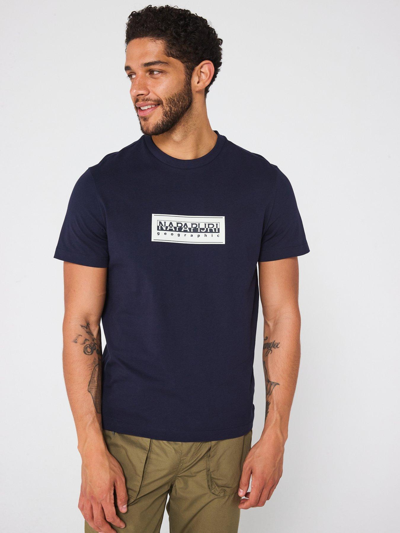 NAPAPIJRI Men's S-Box Logo T-Shirt - Navy