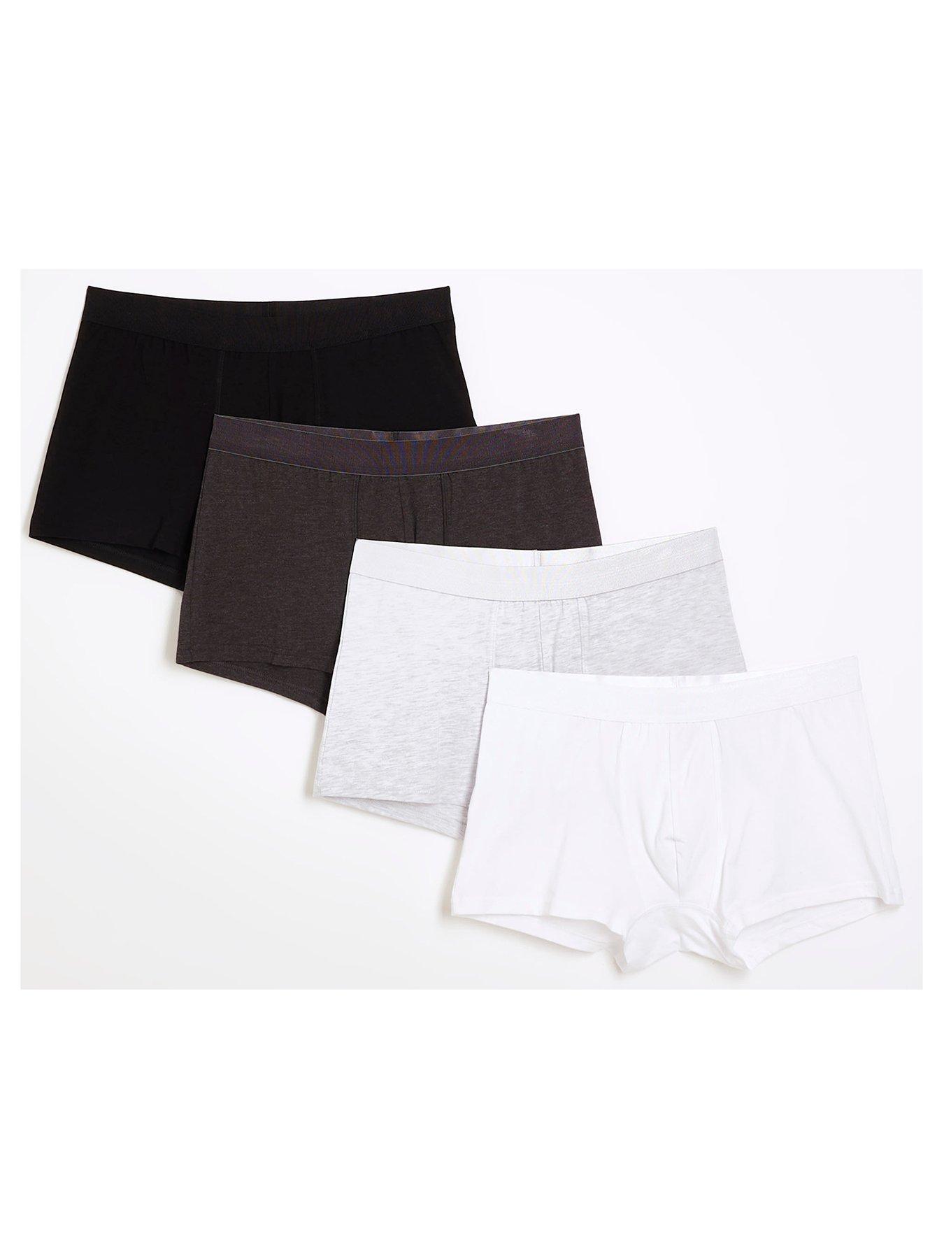 river-island-4-pack-plain-waistband-trunks-mix-marl