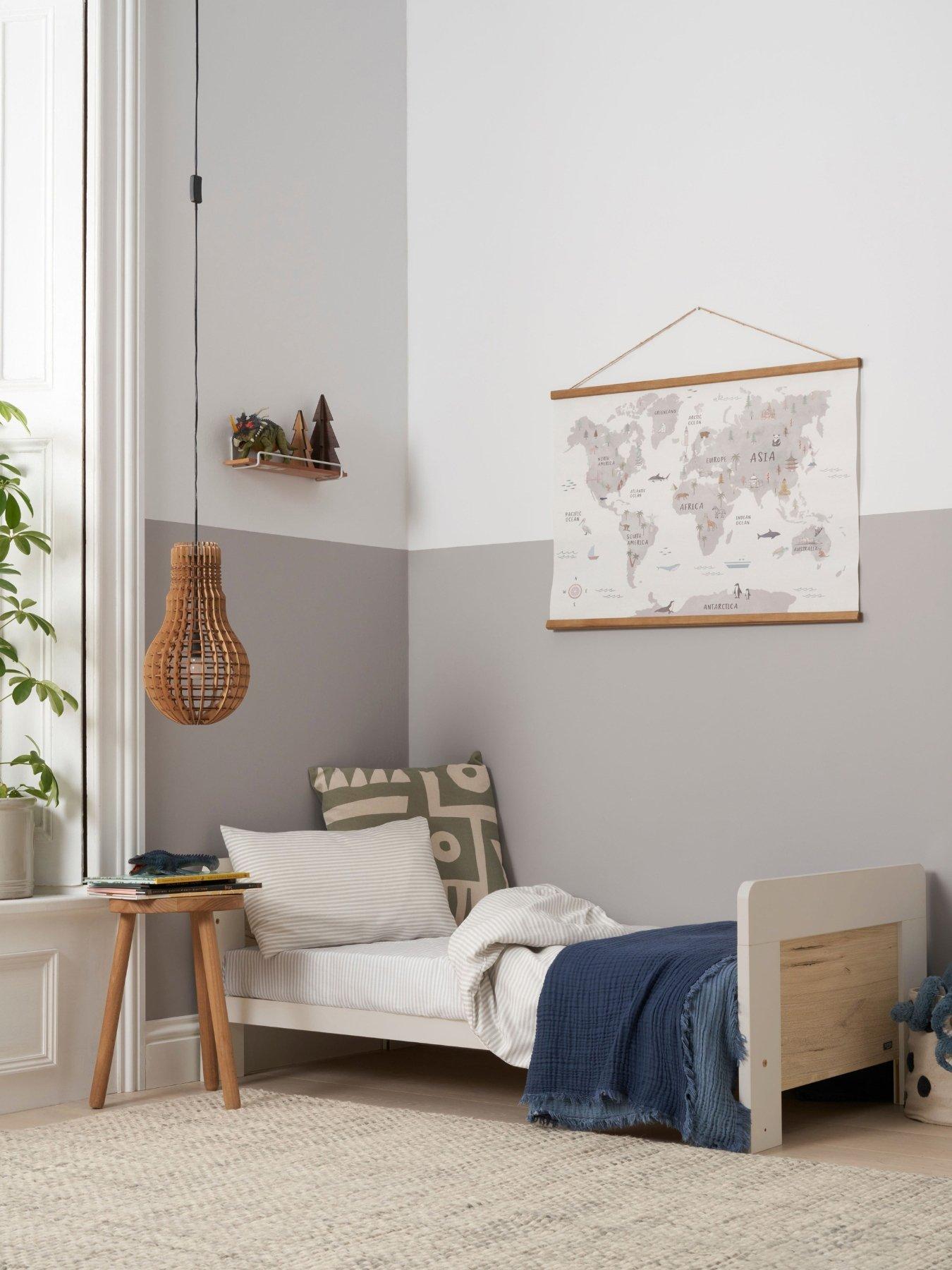  image of tutti-bambini-alba-mini-cot-bed-white-sand-distressed-oak