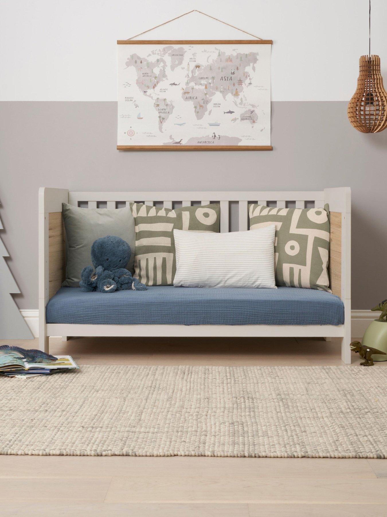  image of tutti-bambini-alba-mini-cot-bed-white-sand-distressed-oak